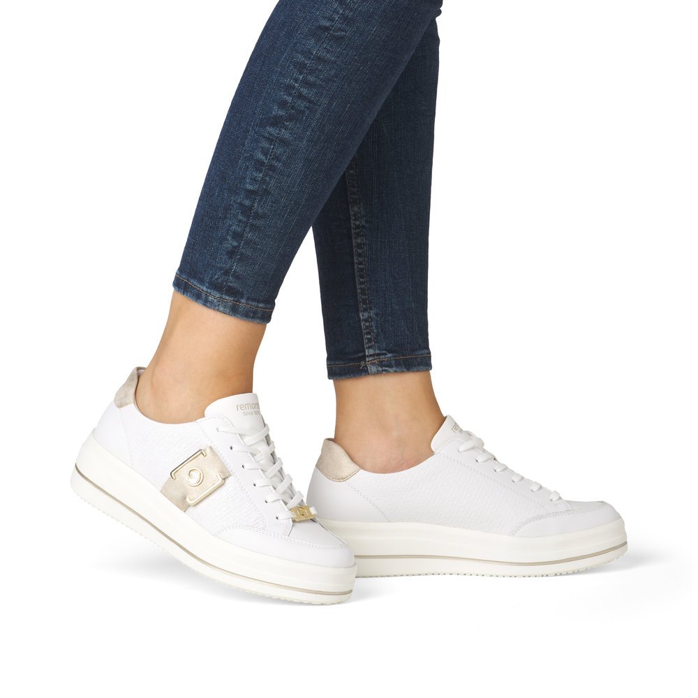 Remonte D1C07-80 Anatomical Leather Sneaker White Remonte D1C07-80 Anatomical Leather Sneaker White