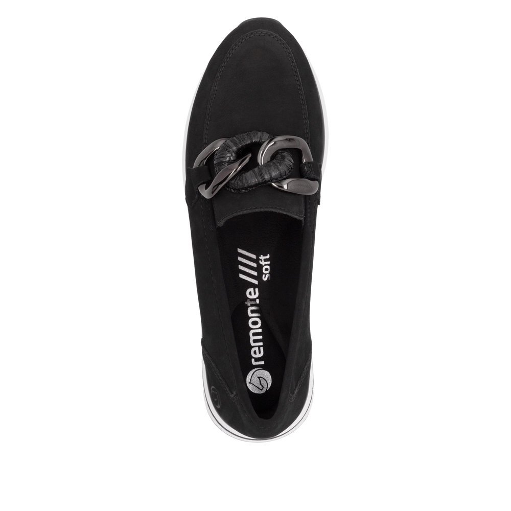 Remonte D1G11-02 Anatomical Leather Moccasin Black Remonte D1G11-02 Anatomical Leather Moccasin Black
