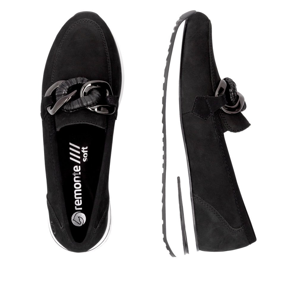 Remonte D1G11-02 Anatomical Leather Moccasin Black Remonte D1G11-02 Anatomical Leather Moccasin Black