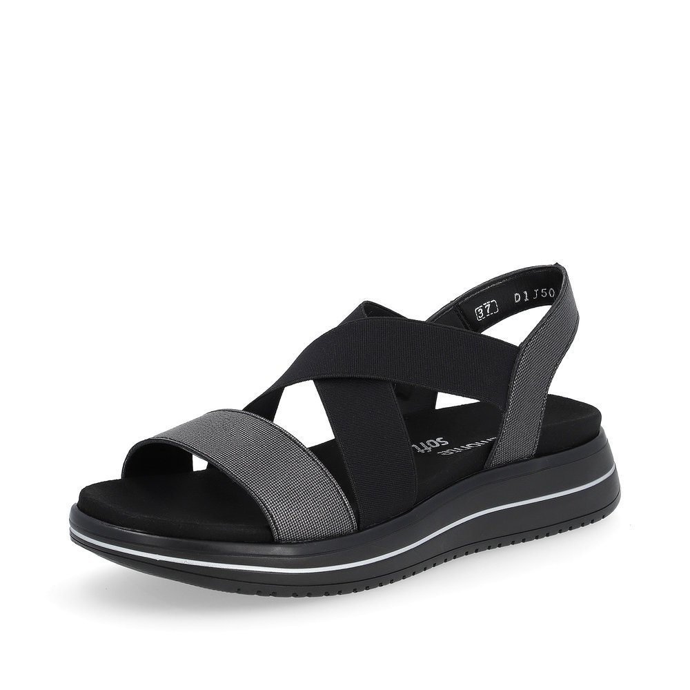 Remonte D1J50-02 Anatomical Leather Sandal Black 4cm Remonte D1J50-02 Anatomical Leather Sandal Black 4cm
