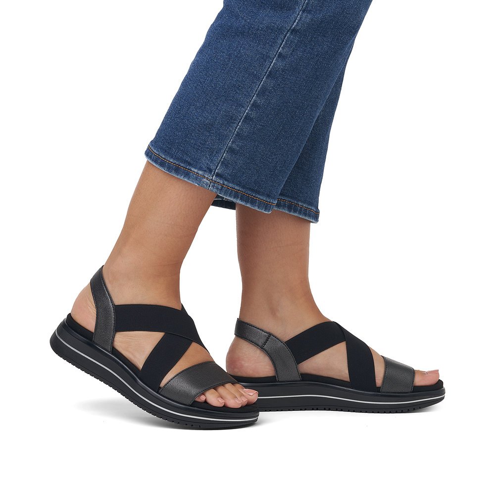 Remonte D1J50-02 Anatomical Leather Sandal Black 4cm Remonte D1J50-02 Anatomical Leather Sandal Black 4cm