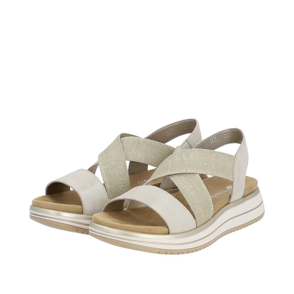 Remonte D1J50-90 Anatomical Leather Sandal Gold 4cm Remonte D1J50-90 Anatomical Leather Sandal Gold 4cm