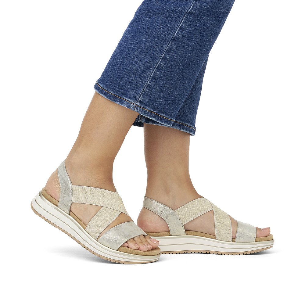 Remonte D1J50-90 Anatomical Leather Sandal Gold 4cm Remonte D1J50-90 Anatomical Leather Sandal Gold 4cm