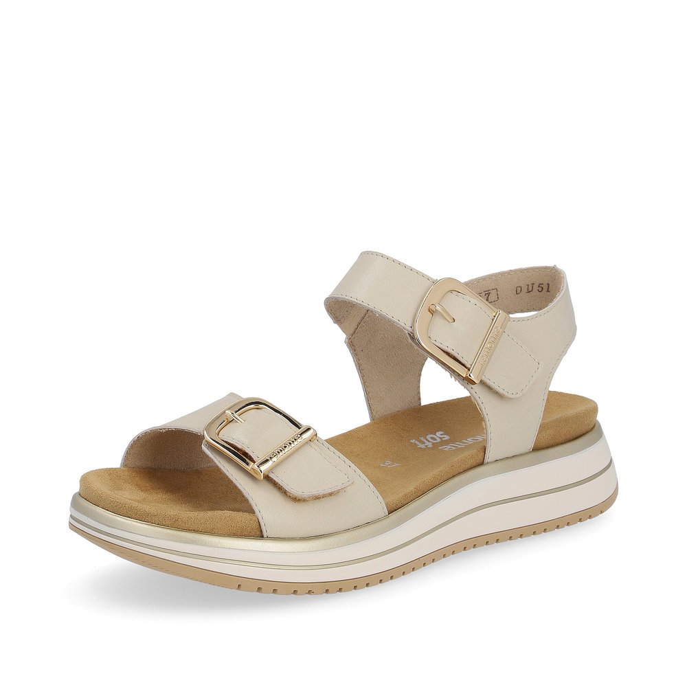Remonte D1J51-80 Anatomical Leather Sandal Beige 4cm Remonte D1J51-80 Anatomical Leather Sandal Beige 4cm