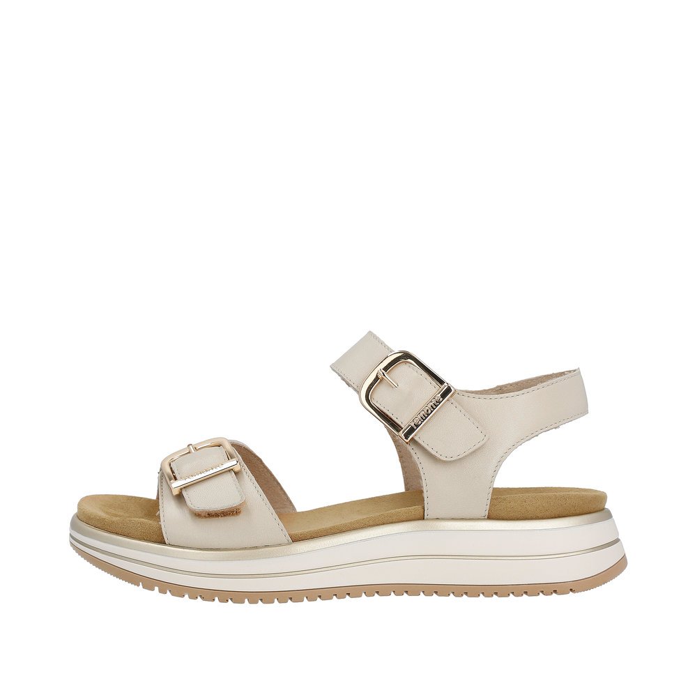 Remonte D1J51-80 Anatomical Leather Sandal Beige 4cm Remonte D1J51-80 Anatomical Leather Sandal Beige 4cm