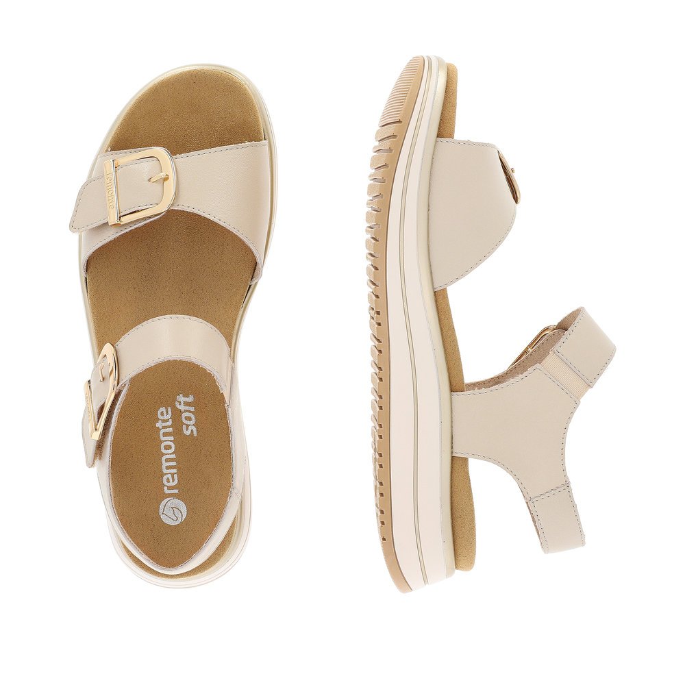Remonte D1J51-80 Anatomical Leather Sandal Beige 4cm Remonte D1J51-80 Anatomical Leather Sandal Beige 4cm