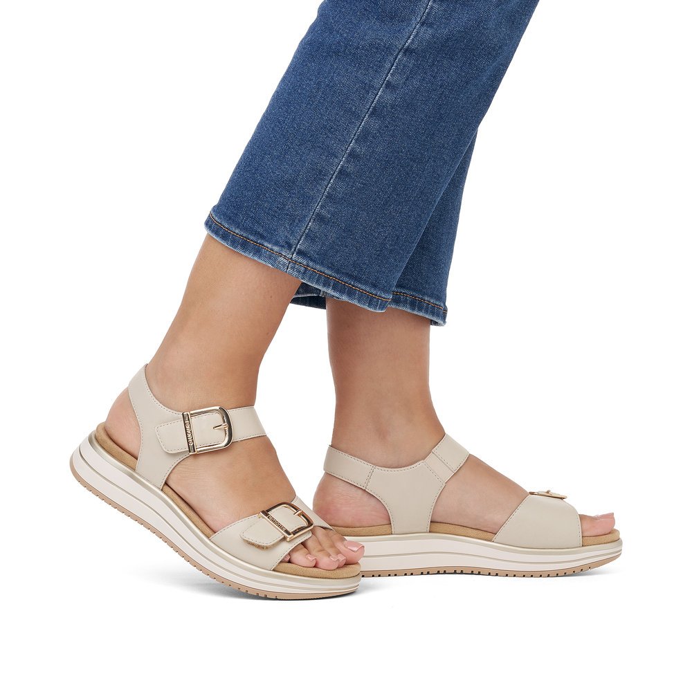 Remonte D1J51-80 Anatomical Leather Sandal Beige 4cm Remonte D1J51-80 Anatomical Leather Sandal Beige 4cm