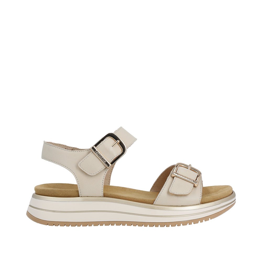 Remonte D1J51-80 Anatomical Leather Sandal Beige 4cm Remonte D1J51-80 Anatomical Leather Sandal Beige 4cm