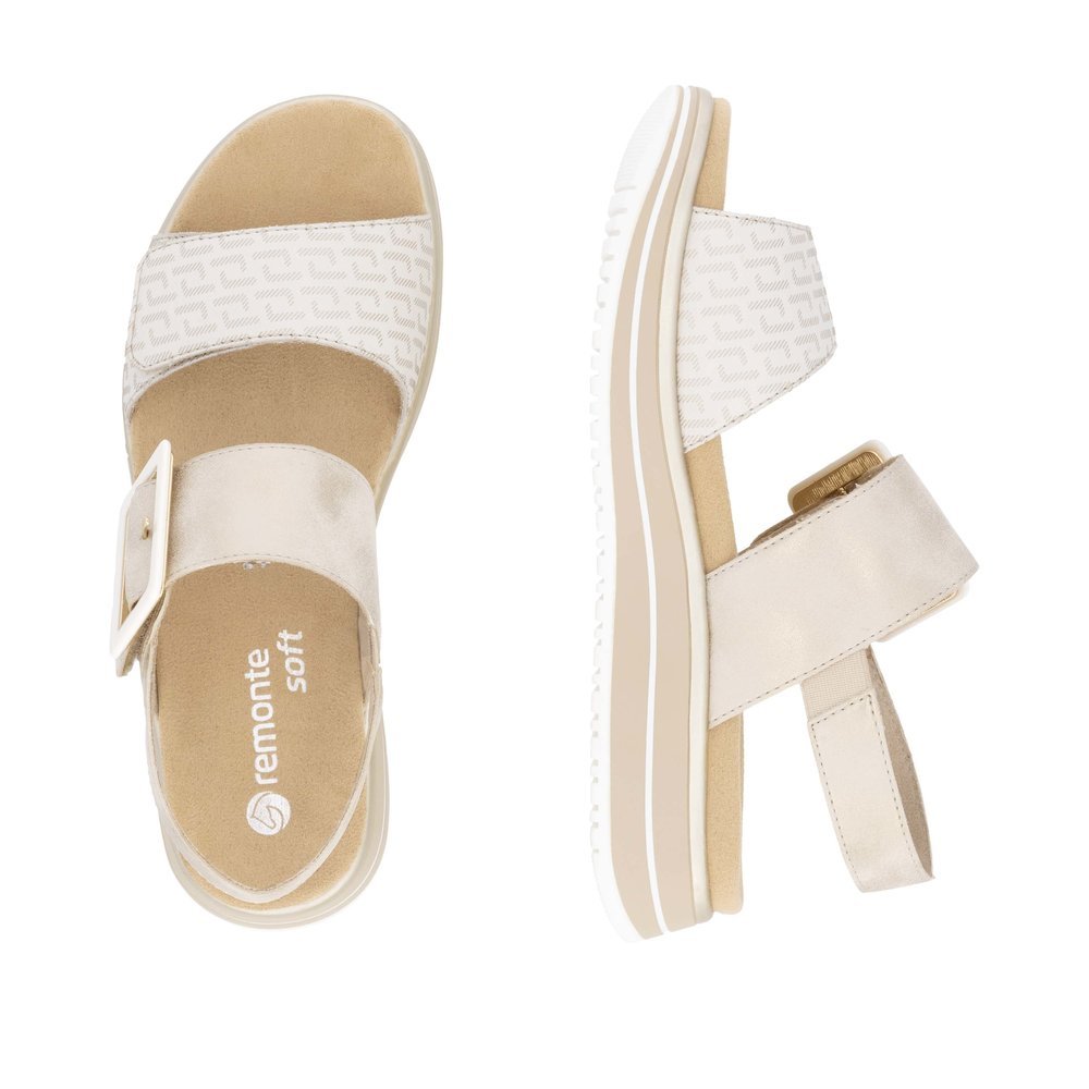 Remonte D1J53-90 Anatomical Leather Sandal Beige 4cm Remonte D1J53-90 Anatomical Leather Sandal Beige 4cm