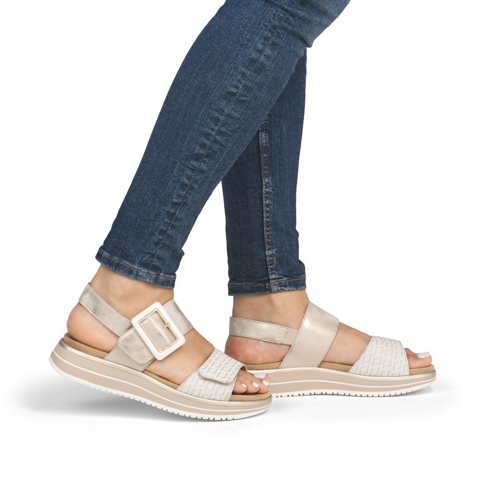 Remonte D1J53-90 Anatomical Leather Sandal Beige 4cm Remonte D1J53-90 Anatomical Leather Sandal Beige 4cm