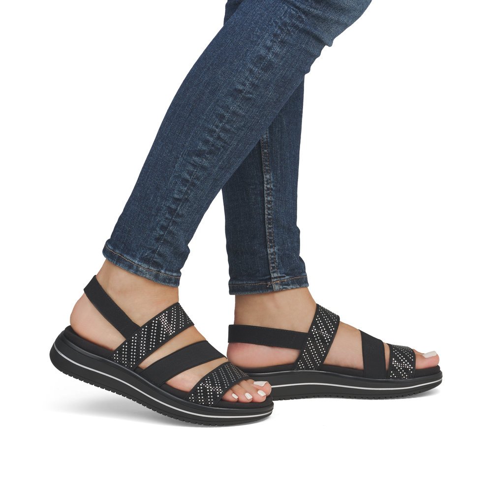 Remonte D1J59-03 Anatomical Leather Sandal Black 4cm Remonte D1J59-03 Anatomical Leather Sandal Black 4cm