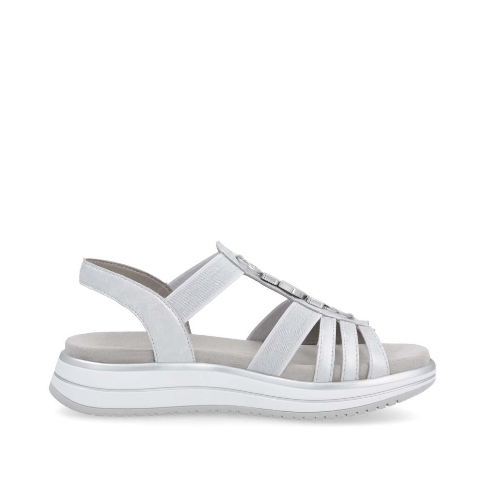 Remonte D1J60-90 Anatomical Leather Sandal Silver 4cm Remonte D1J60-90 Anatomical Leather Sandal Silver 4cm