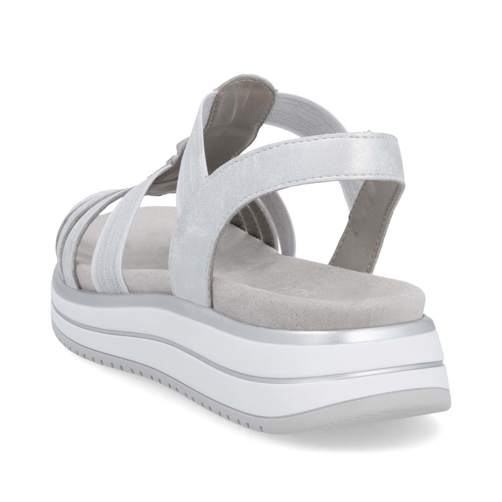Remonte D1J60-90 Anatomical Leather Sandal Silver 4cm Remonte D1J60-90 Anatomical Leather Sandal Silver 4cm