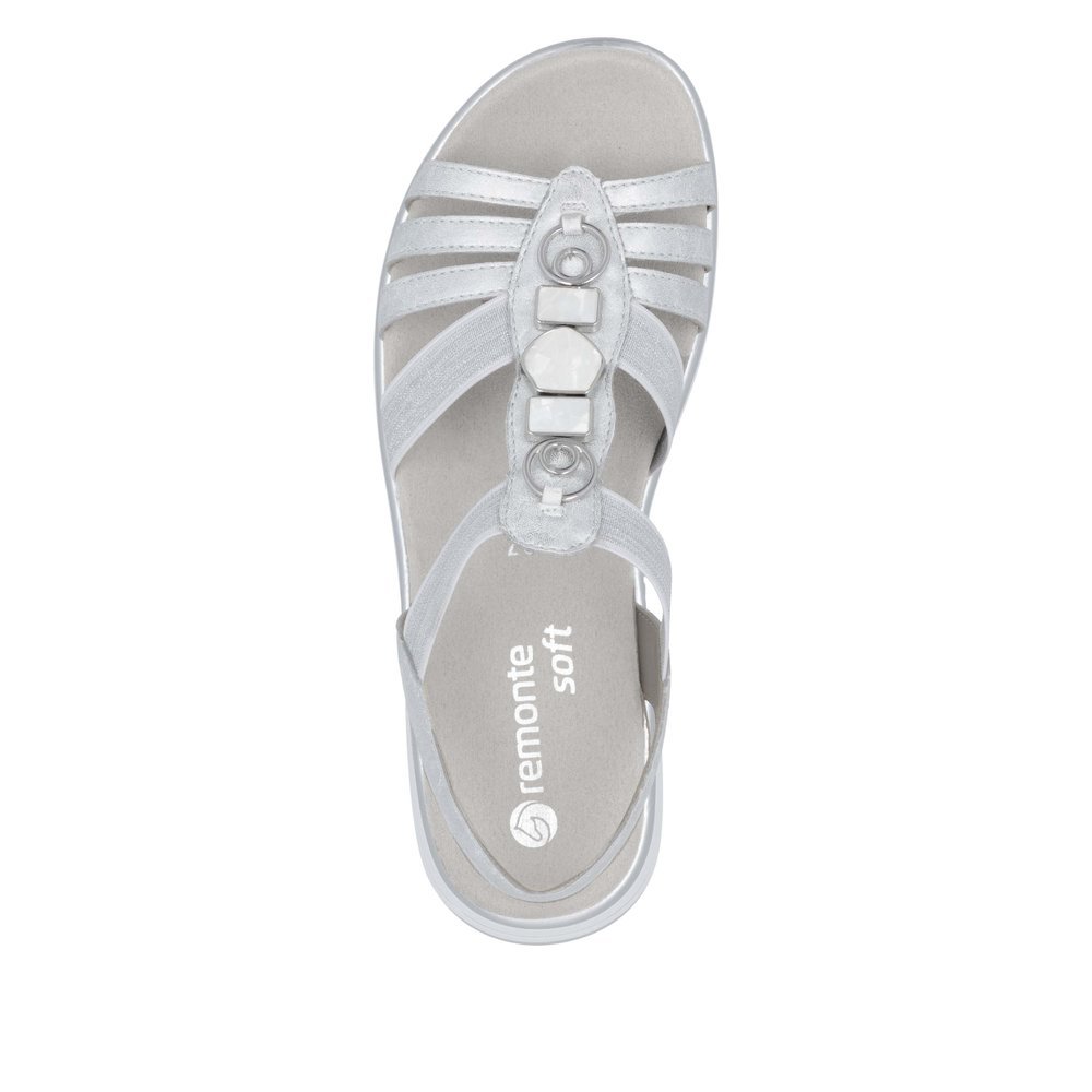 Remonte D1J60-90 Anatomical Leather Sandal Silver 4cm Remonte D1J60-90 Anatomical Leather Sandal Silver 4cm