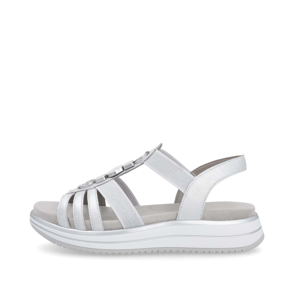 Remonte D1J60-90 Anatomical Leather Sandal Silver 4cm Remonte D1J60-90 Anatomical Leather Sandal Silver 4cm