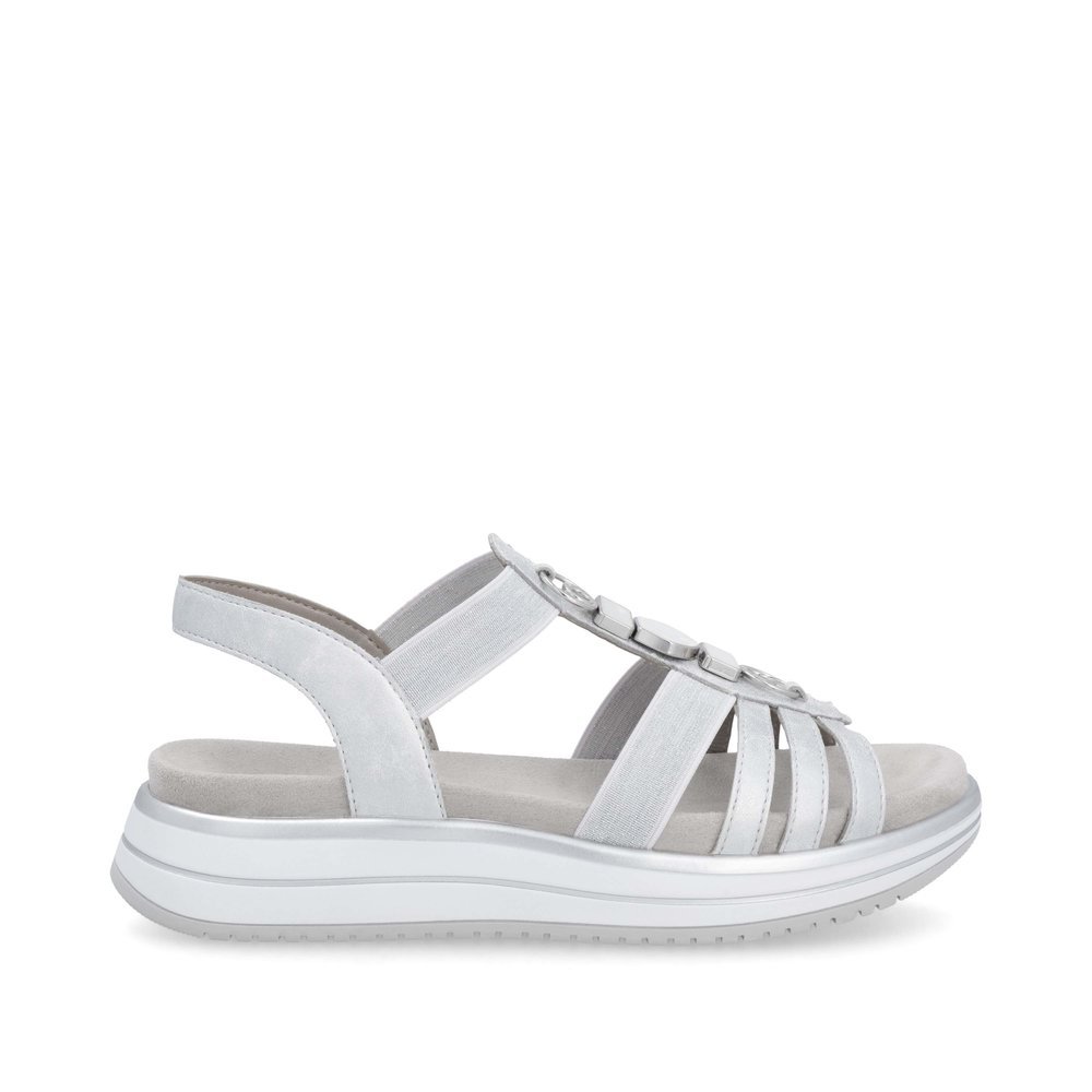 Remonte D1J60-90 Anatomical Leather Sandal Silver 4cm Remonte D1J60-90 Anatomical Leather Sandal Silver 4cm