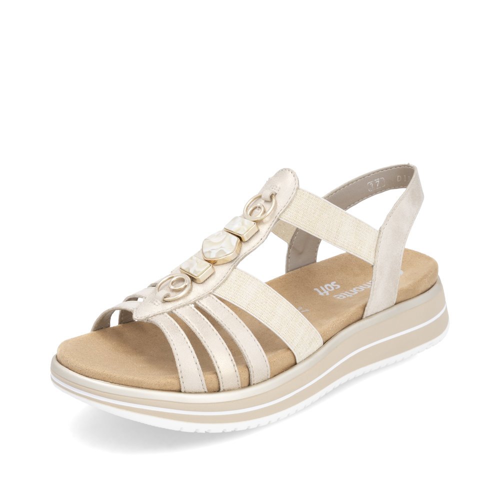 Remonte D1J60-91 Anatomical Leather Sandal Beige 4cm Remonte D1J60-91 Anatomical Leather Sandal Beige 4cm