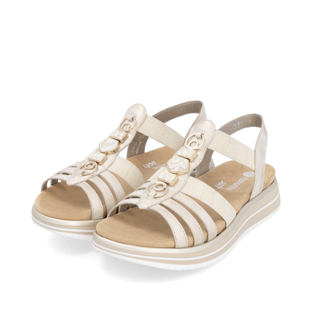 Remonte D1J60-91 Anatomical Leather Sandal Beige 4cm Remonte D1J60-91 Anatomical Leather Sandal Beige 4cm
