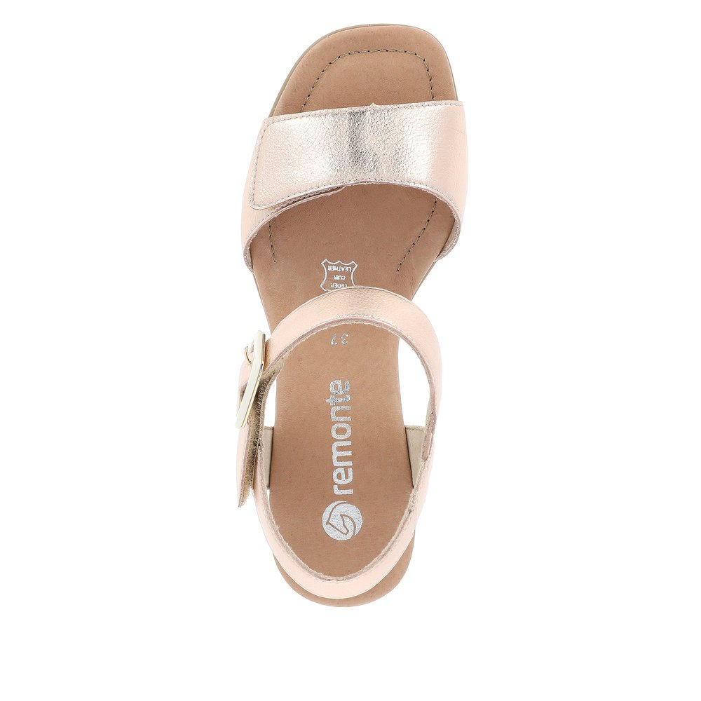 Remonte D1K51-31 Anatomical Leather Sandal Gold 5cm Remonte D1K51-31 Anatomical Leather Sandal Gold 5cm