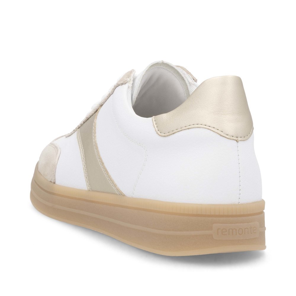 Remonte D2C01-81 Anatomical Leather Sneaker White Beige Remonte D2C01-81 Anatomical Leather Sneaker White Beige