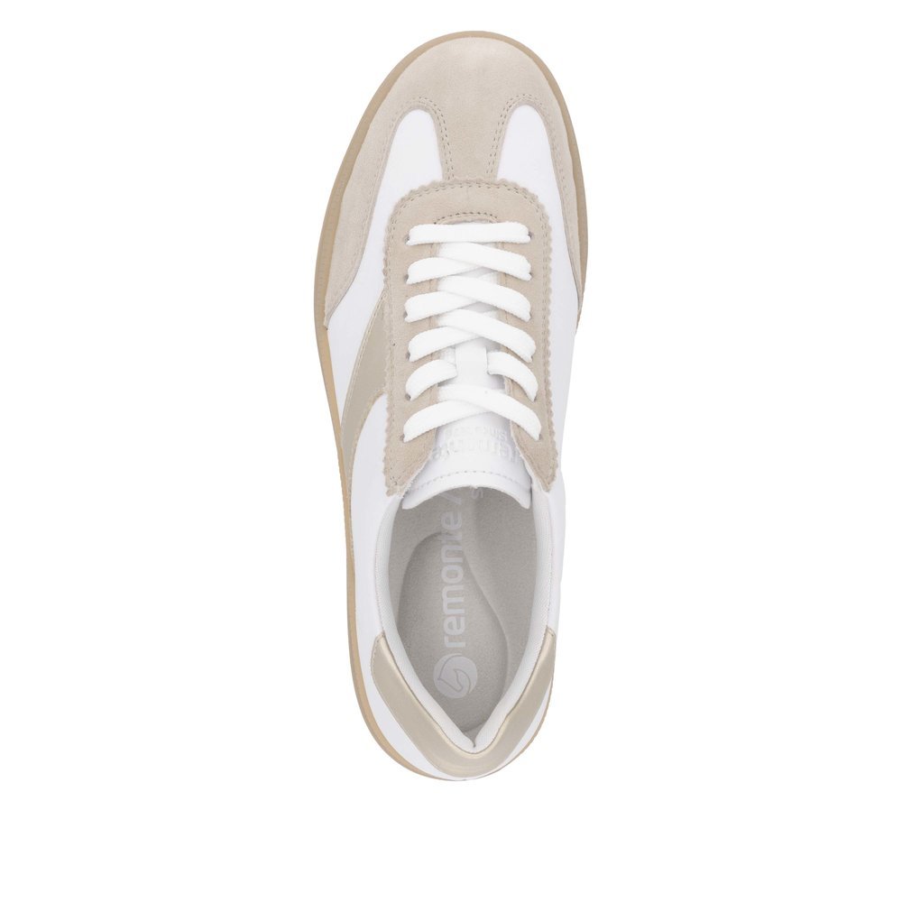 Remonte D2C01-81 Anatomical Leather Sneaker White Beige Remonte D2C01-81 Anatomical Leather Sneaker White Beige