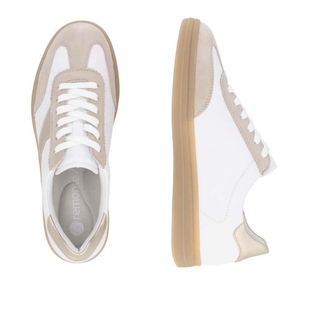 Remonte D2C01-81 Anatomical Leather Sneaker White Beige Remonte D2C01-81 Anatomical Leather Sneaker White Beige