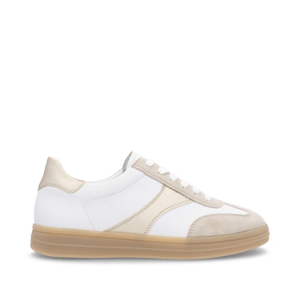 Remonte D2C01-81 Anatomical Leather Sneaker White Beige Remonte D2C01-81 Anatomical Leather Sneaker White Beige