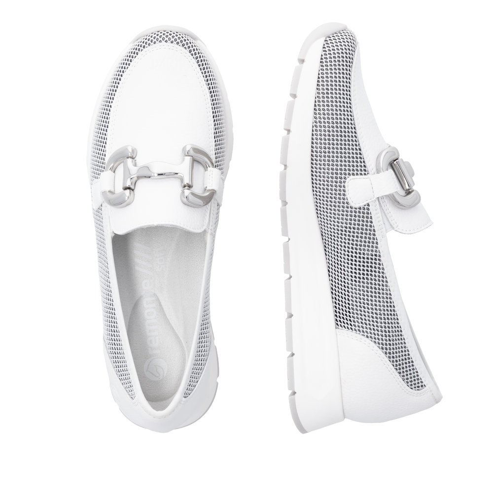 Remonte D2G02-80 Anatomical Leather Moccasin White Remonte D2G02-80 Anatomical Leather Moccasin White