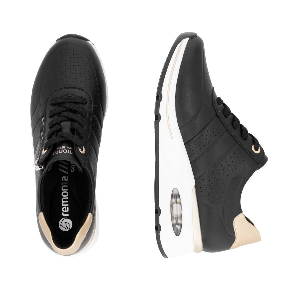 Remonte D2H01-03 Ανατομικό Δερμάτινο Sneaker Μαύρο Remonte D2H01-03 Ανατομικό Δερμάτινο Sneaker Μαύρο