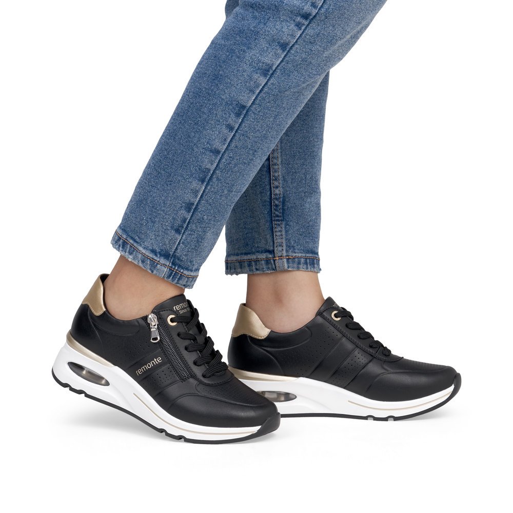 Remonte D2H01-03 Ανατομικό Δερμάτινο Sneaker Μαύρο Remonte D2H01-03 Ανατομικό Δερμάτινο Sneaker Μαύρο