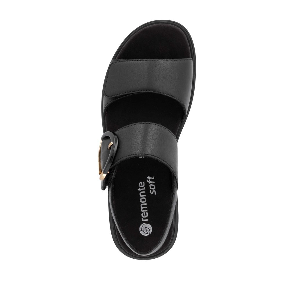 Remonte D2K50-00 Anatomical Leather Sandal Black 4cm Remonte D2K50-00 Anatomical Leather Sandal Black 4cm
