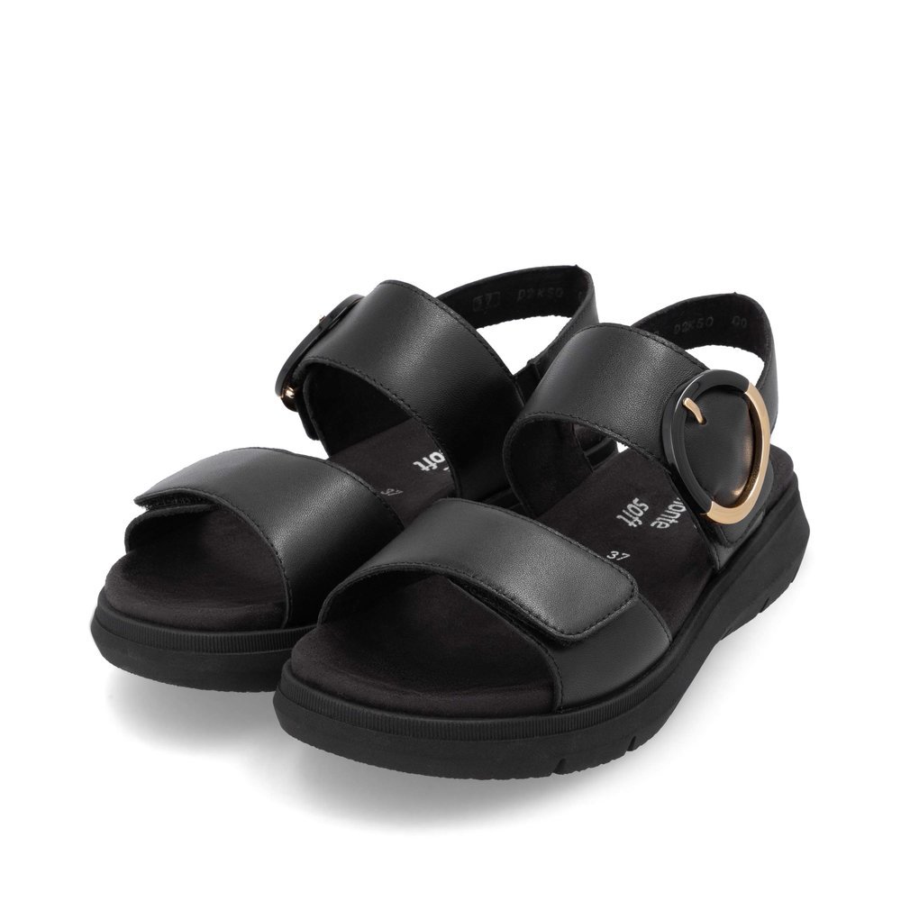 Remonte D2K50-00 Anatomical Leather Sandal Black 4cm Remonte D2K50-00 Anatomical Leather Sandal Black 4cm