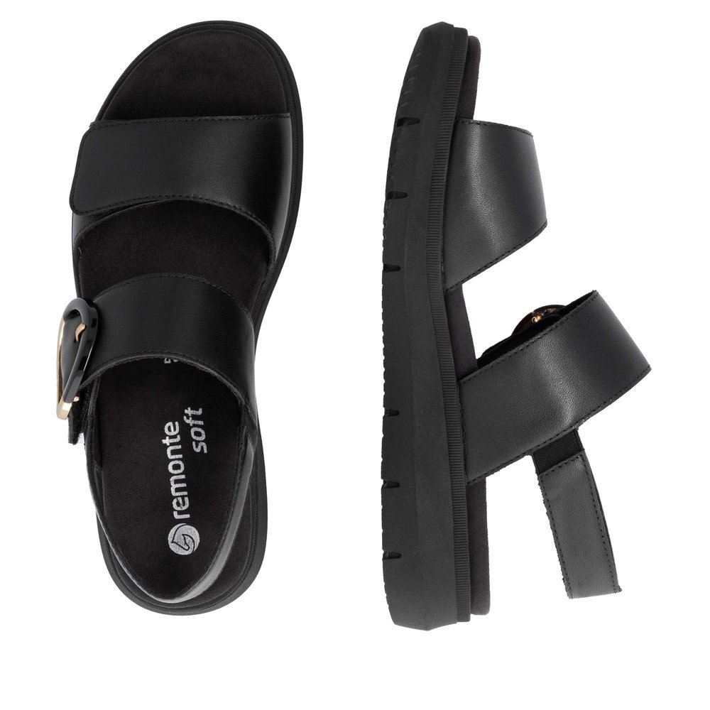 Remonte D2K50-00 Anatomical Leather Sandal Black 4cm Remonte D2K50-00 Anatomical Leather Sandal Black 4cm