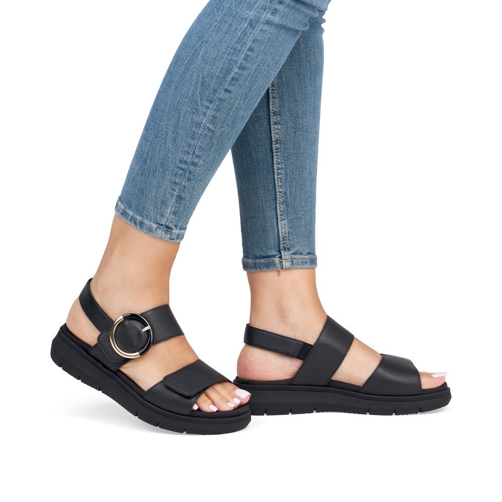 Remonte D2K50-00 Anatomical Leather Sandal Black 4cm Remonte D2K50-00 Anatomical Leather Sandal Black 4cm
