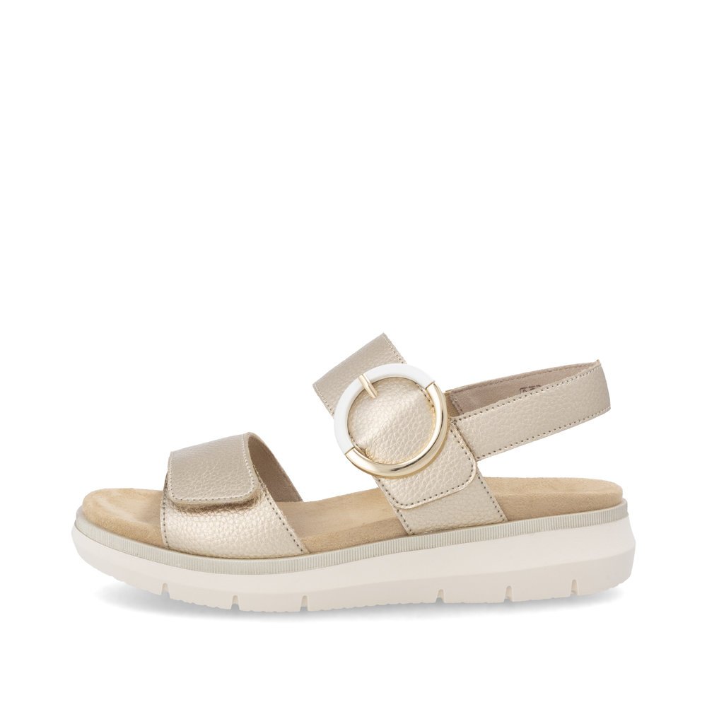 Remonte D2K50-90 Anatomical Leather Sandal Gold 4cm Remonte D2K50-90 Anatomical Leather Sandal Gold 4cm