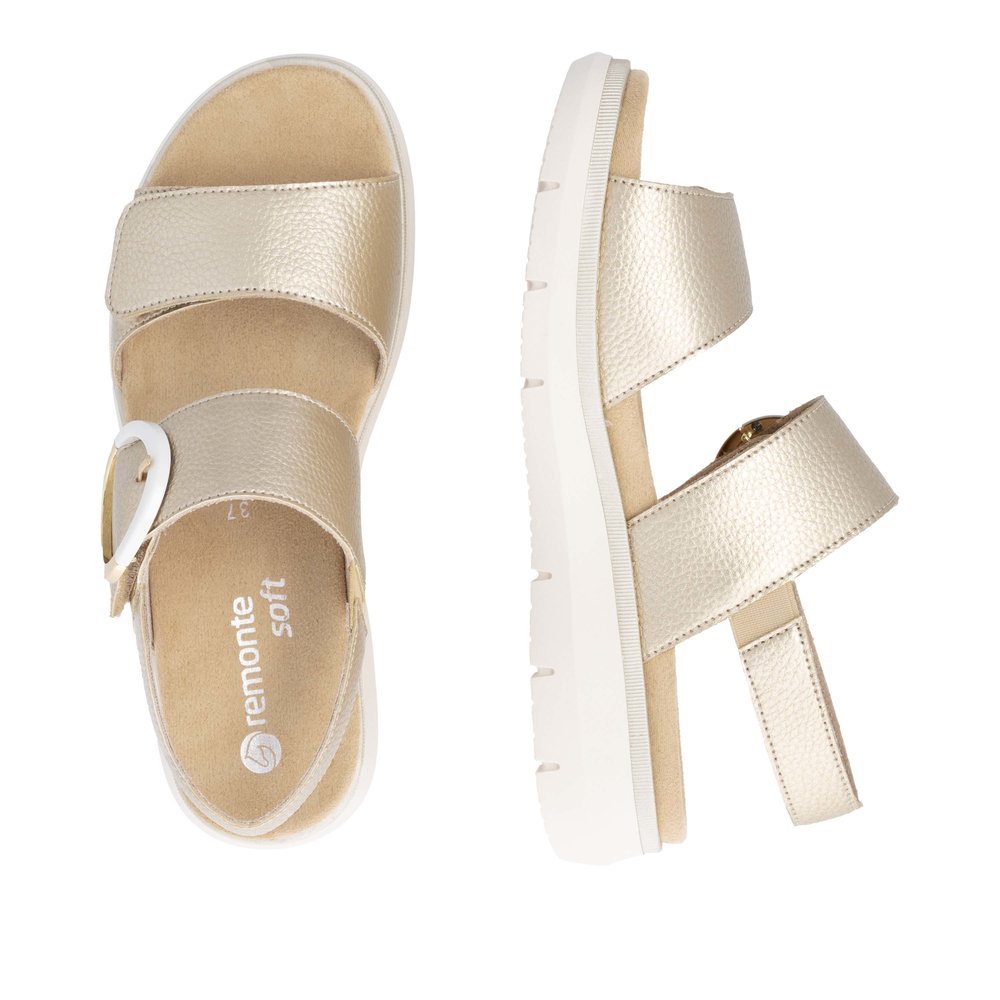 Remonte D2K50-90 Anatomical Leather Sandal Gold 4cm Remonte D2K50-90 Anatomical Leather Sandal Gold 4cm