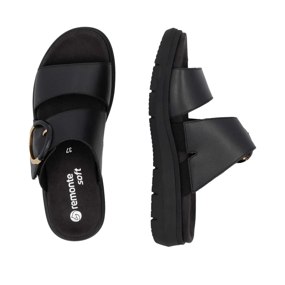 Remonte D2K51-00 Ανατομικό Δερμάτινο Πέδιλο Μαύρο 4cm Remonte D2K51-00 Ανατομικό Δερμάτινο Πέδιλο Μαύρο 4cm