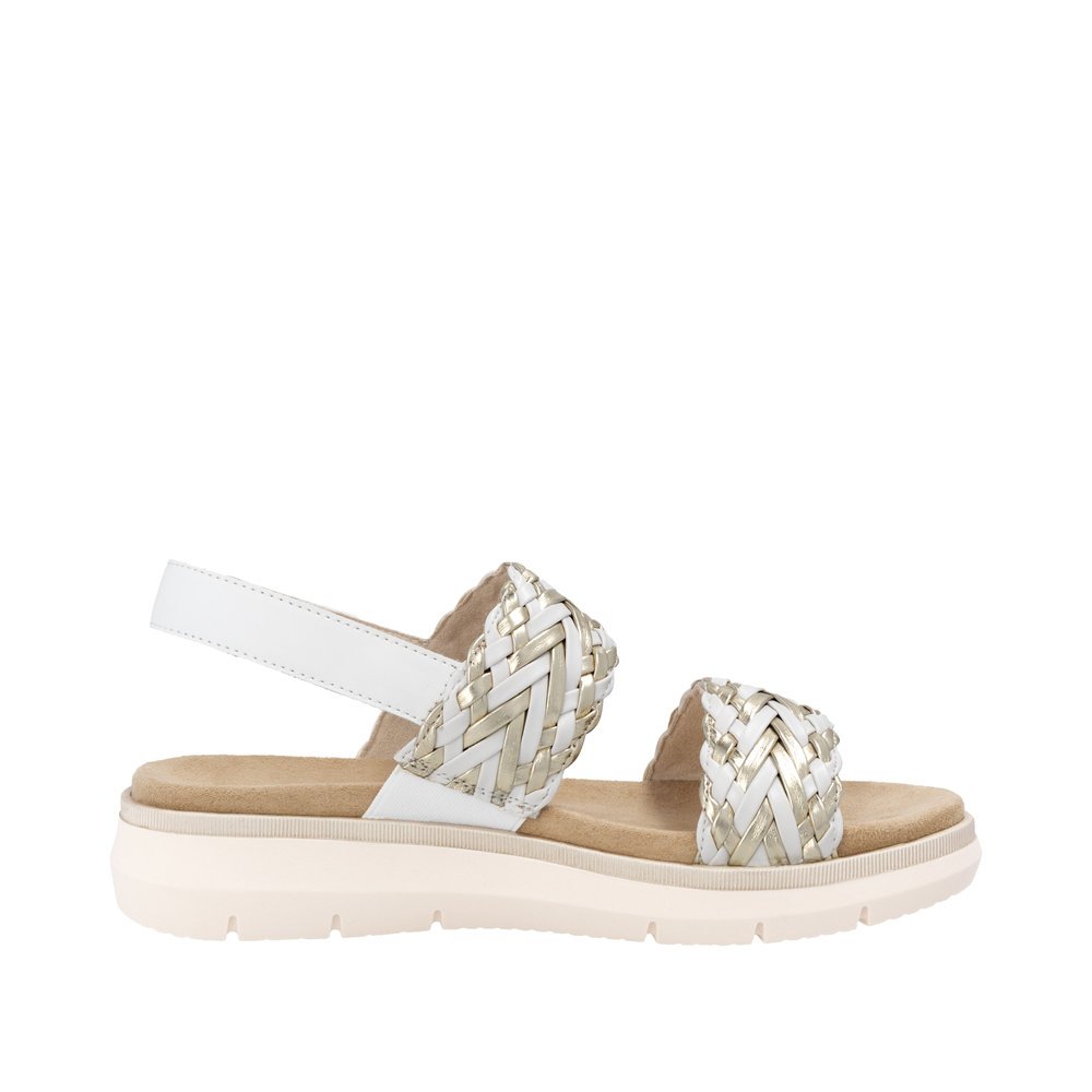 Remonte D2K52-80 Anatomical Leather Sandal White Gold 4cm Remonte D2K52-80 Anatomical Leather Sandal White Gold 4cm