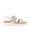 Remonte D2K52-80 Anatomical Leather Sandal White Gold 4cm Remonte D2K52-80 Anatomical Leather Sandal White Gold 4cm