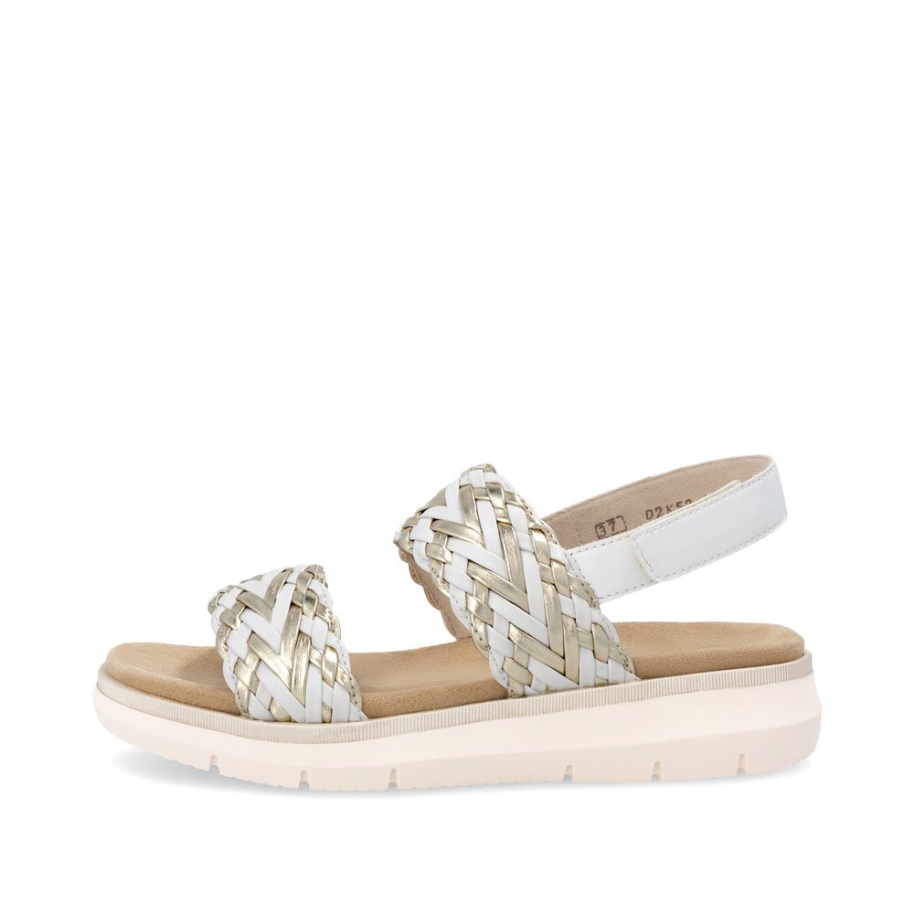 Remonte D2K52-80 Anatomical Leather Sandal White Gold 4cm Remonte D2K52-80 Anatomical Leather Sandal White Gold 4cm