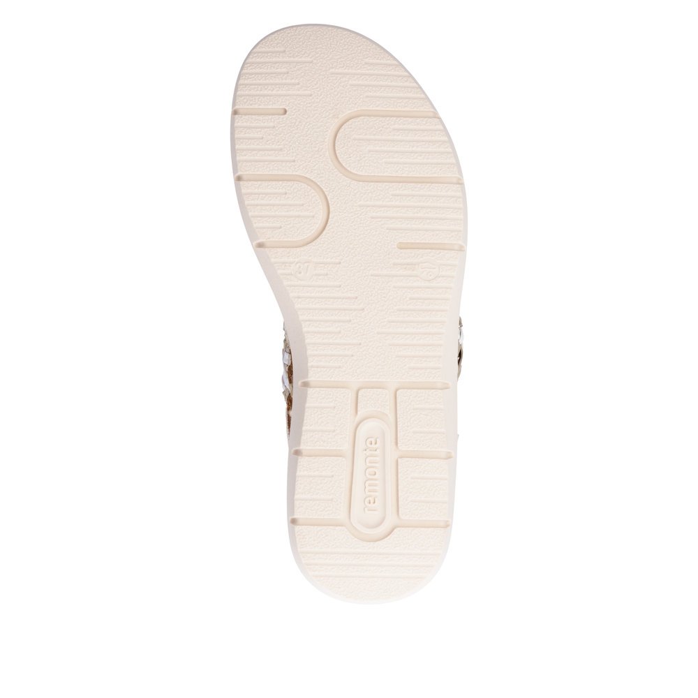 Remonte D2K52-80 Anatomical Leather Sandal White Gold 4cm Remonte D2K52-80 Anatomical Leather Sandal White Gold 4cm