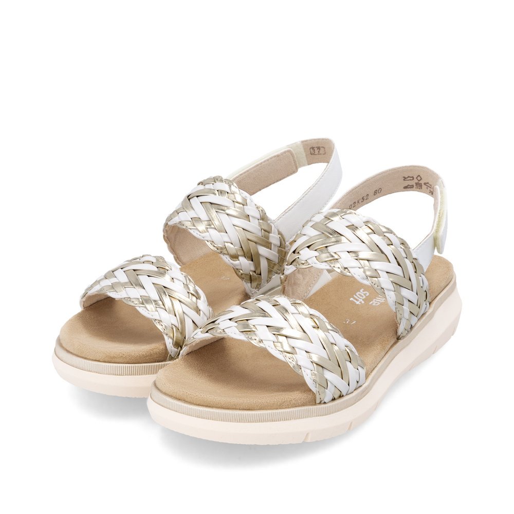 Remonte D2K52-80 Anatomical Leather Sandal White Gold 4cm Remonte D2K52-80 Anatomical Leather Sandal White Gold 4cm