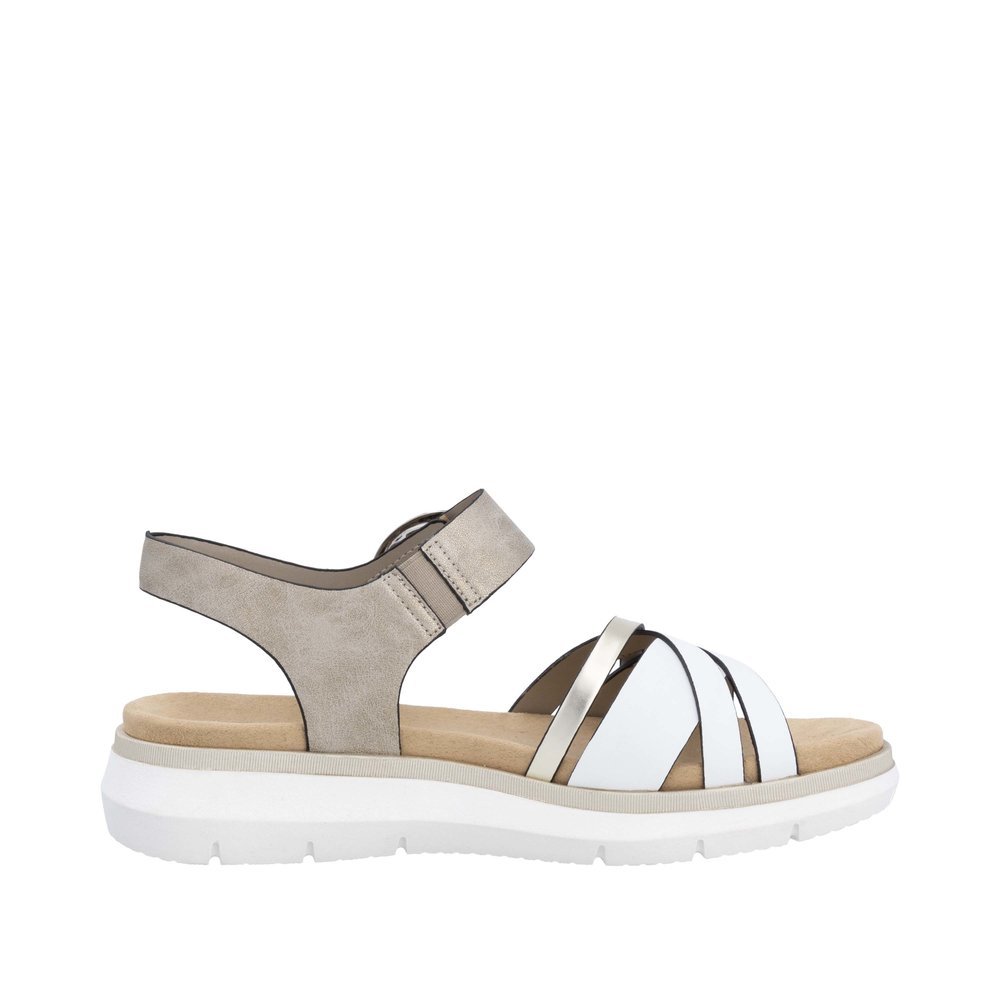 Remonte D2K55-90 Anatomical Leather Sandal White Gold 4cm Remonte D2K55-90 Anatomical Leather Sandal White Gold 4cm