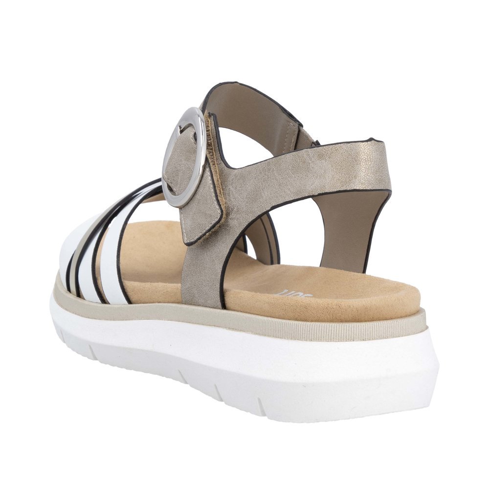 Remonte D2K55-90 Anatomical Leather Sandal White Gold 4cm Remonte D2K55-90 Anatomical Leather Sandal White Gold 4cm
