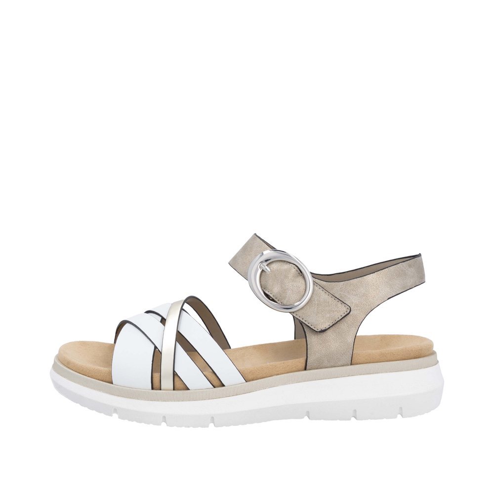 Remonte D2K55-90 Anatomical Leather Sandal White Gold 4cm Remonte D2K55-90 Anatomical Leather Sandal White Gold 4cm