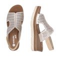 Remonte D2L56-90 Anatomical Leather Platform Beige White 4.5cm Remonte D2L56-90 Anatomical Leather Platform Beige White 4.5cm