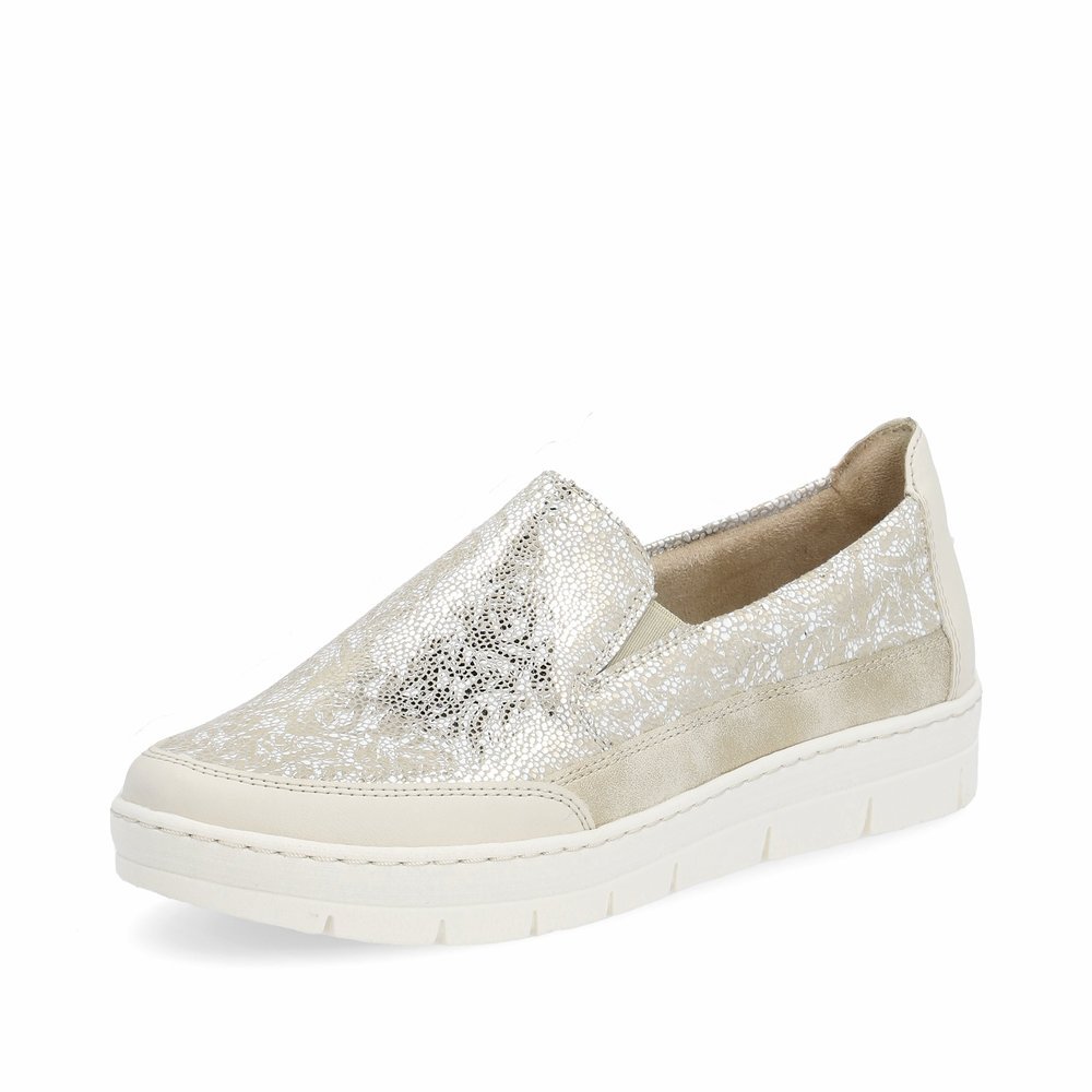 Remonte D5829-90 Anatomical Leather Moccasin Gold Beige Remonte D5829-90 Anatomical Leather Moccasin Gold Beige