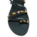 Bigshoes GA0116-N01/20 Δερμάτινο Σανδάλι Μαύρο Λεοπάρ Bigshoes GA0116-N01/20 Δερμάτινο Σανδάλι Μαύρο Λεοπάρ