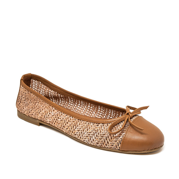 Bigshoes GA1136/S-09 Leather Ballerina Tan Bigshoes GA1136/S-09 Leather Ballerina Tan