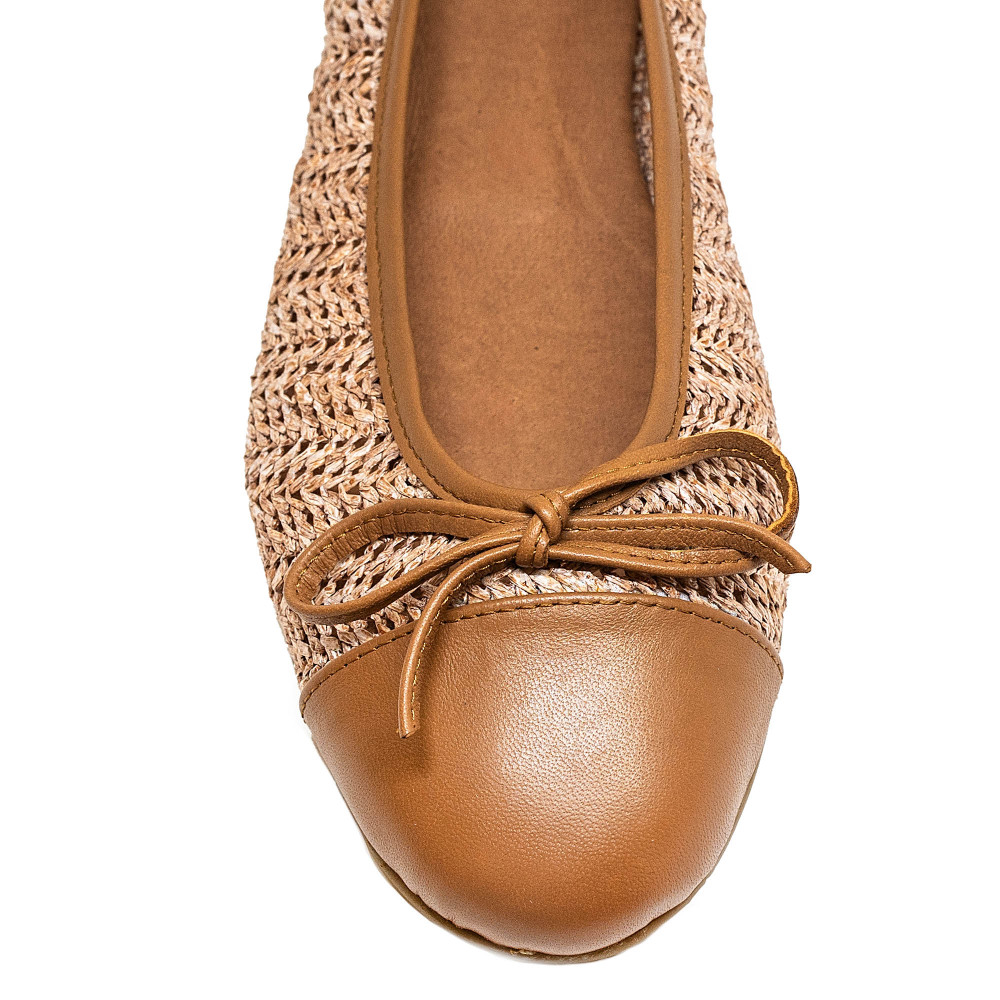 Bigshoes GA1136/S-09 Leather Ballerina Tan Bigshoes GA1136/S-09 Leather Ballerina Tan